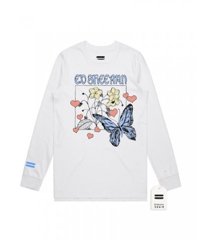 Ed Sheeran Wild Hearts and Butterflies White Longsleeve $8.16 Shirts