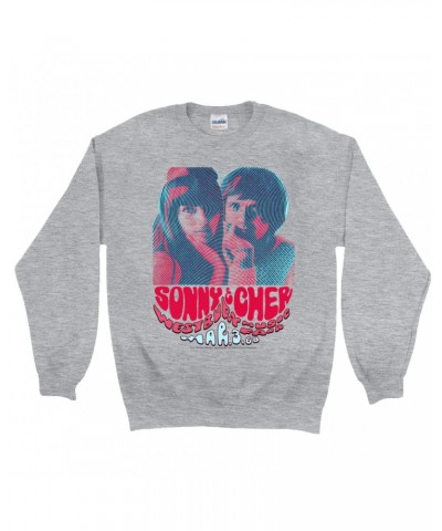 Sonny & Cher Sweatshirt | Westbury Music Fair Red Psychedelic Flyer Sweatshirt $4.12 Sweatshirts