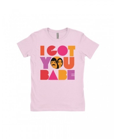 Sonny & Cher Ladies' Boyfriend T-Shirt | I Got You Babe Bright Logo Image Shirt $6.62 Shirts