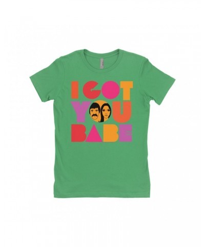 Sonny & Cher Ladies' Boyfriend T-Shirt | I Got You Babe Bright Logo Image Shirt $6.62 Shirts