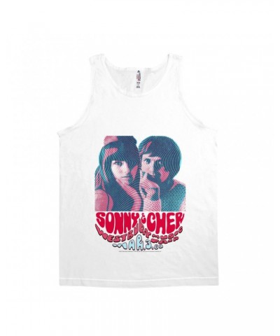 Sonny & Cher Unisex Tank Top | Westbury Music Fair Red Psychedelic Flyer Shirt $7.37 Shirts