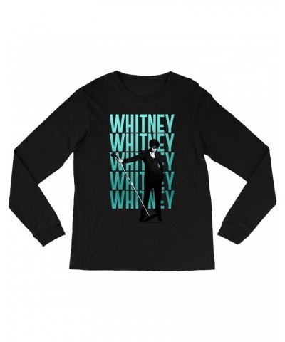 Whitney Houston Long Sleeve Shirt | Voice Music Truth Ombre Turquoise Image Shirt $9.67 Shirts