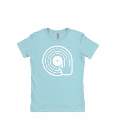 Music Life Ladies' Boyfriend T-Shirt | DJ Spinning Vinyl Shirt $7.74 Shirts