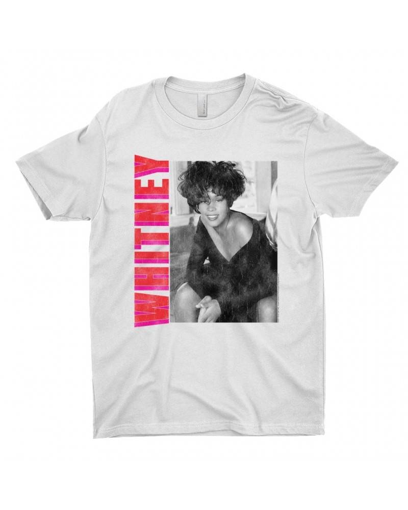 Whitney Houston T-Shirt | Whitney Pink And Red Design Distressed Shirt $7.09 Shirts