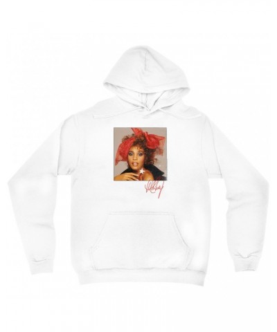 Whitney Houston Hoodie | Whitney Red Star Photo With Signature Distressed Hoodie $7.01 Sweatshirts