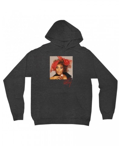 Whitney Houston Hoodie | Whitney Red Star Photo With Signature Distressed Hoodie $7.01 Sweatshirts