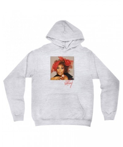 Whitney Houston Hoodie | Whitney Red Star Photo With Signature Distressed Hoodie $7.01 Sweatshirts