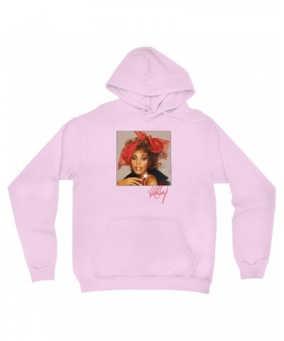 Whitney Houston Hoodie | Whitney Red Star Photo With Signature Distressed Hoodie $7.01 Sweatshirts