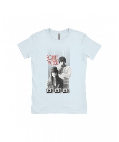 Sonny & Cher Ladies' Boyfriend T-Shirt | Mod TV Black And White Image Shirt $17.15 Shirts