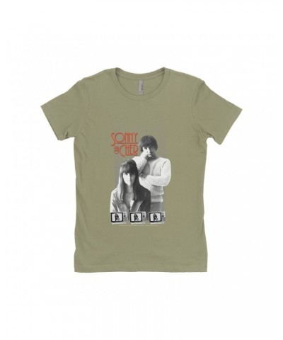 Sonny & Cher Ladies' Boyfriend T-Shirt | Mod TV Black And White Image Shirt $17.15 Shirts