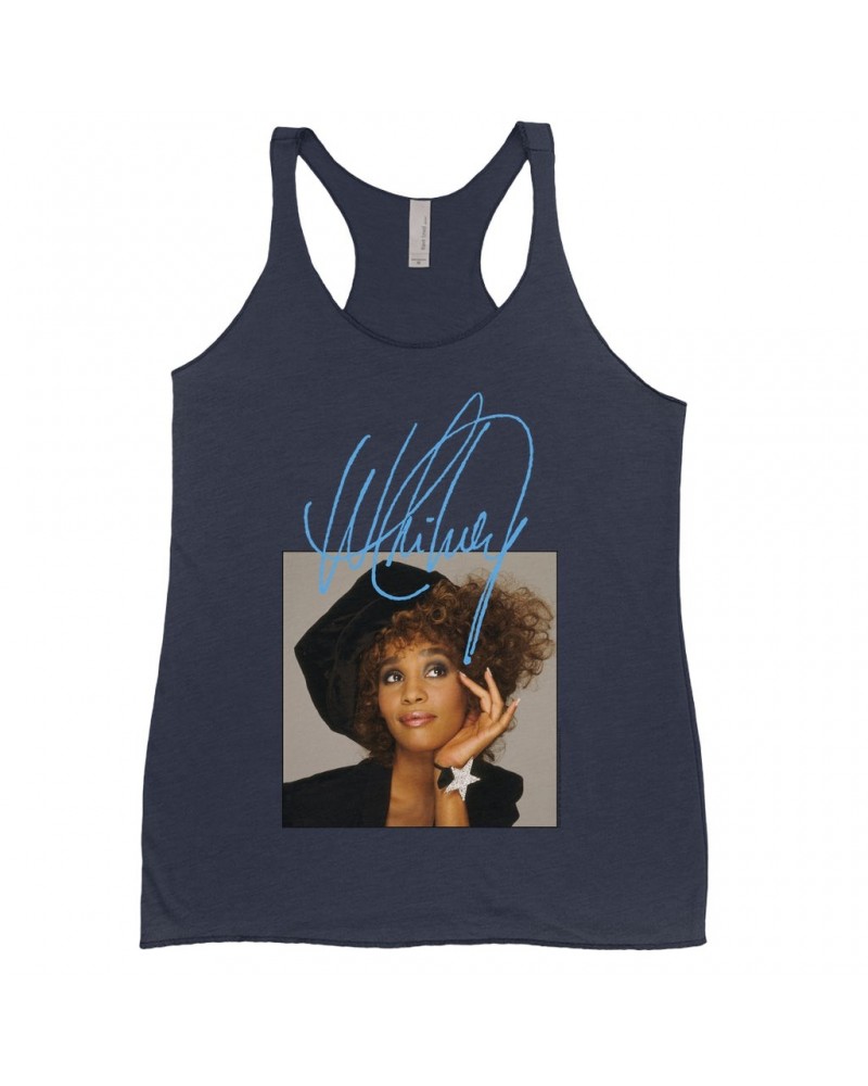 Whitney Houston Ladies' Tank Top | Whitney Star Photoshoot With True Blue Signature Shirt $7.73 Shirts