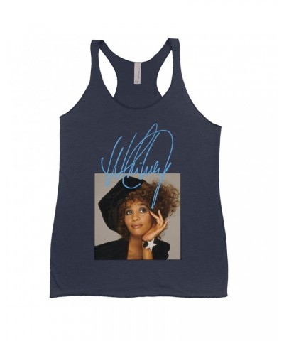 Whitney Houston Ladies' Tank Top | Whitney Star Photoshoot With True Blue Signature Shirt $7.73 Shirts