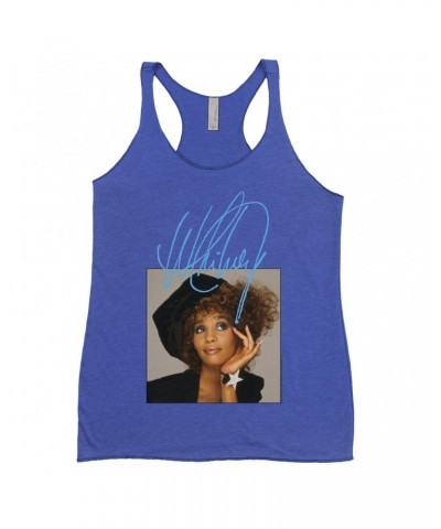 Whitney Houston Ladies' Tank Top | Whitney Star Photoshoot With True Blue Signature Shirt $7.73 Shirts