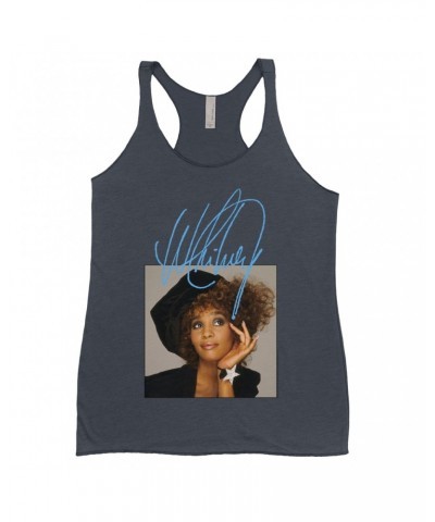 Whitney Houston Ladies' Tank Top | Whitney Star Photoshoot With True Blue Signature Shirt $7.73 Shirts