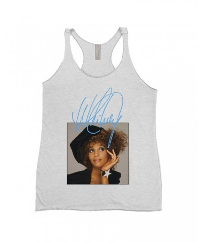 Whitney Houston Ladies' Tank Top | Whitney Star Photoshoot With True Blue Signature Shirt $7.73 Shirts