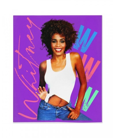 Whitney Houston Minky Blanket | Whitney Pastel W Design Blanket $13.59 Blankets