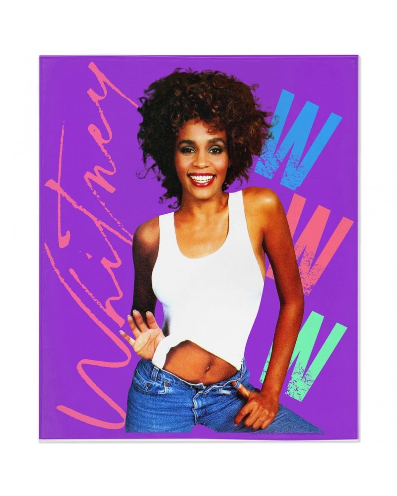 Whitney Houston Minky Blanket | Whitney Pastel W Design Blanket $13.59 Blankets