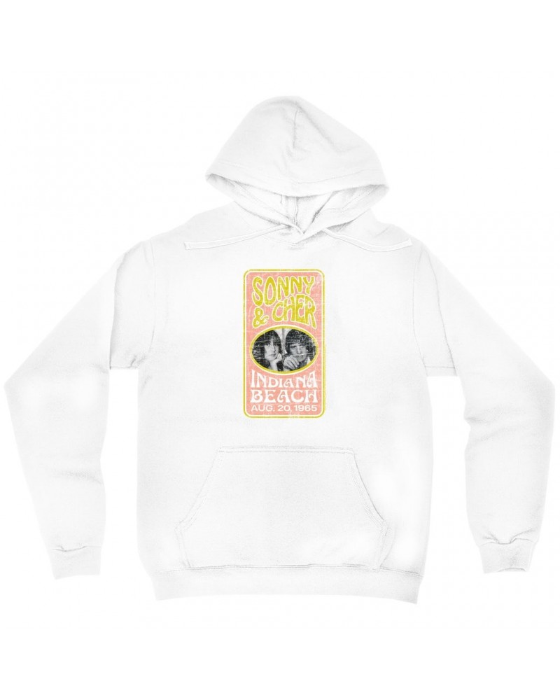 Sonny & Cher Hoodie | Indiana Beach Peach And Avocado Concert Banner Distressed Hoodie $5.04 Sweatshirts