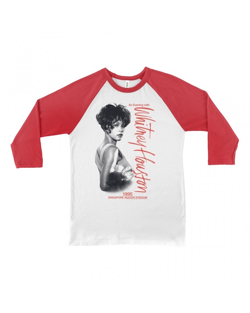 Whitney Houston 3/4 Sleeve Baseball Tee | 1995 Singapore Indoor Stadium Shirt $7.34 Shirts