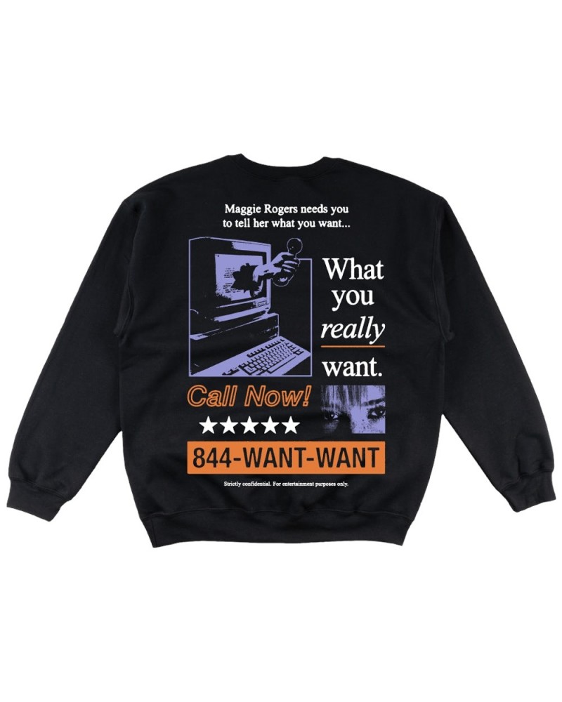 Maggie Rogers Want Want Crewneck Sweatshirt $6.11 Sweatshirts