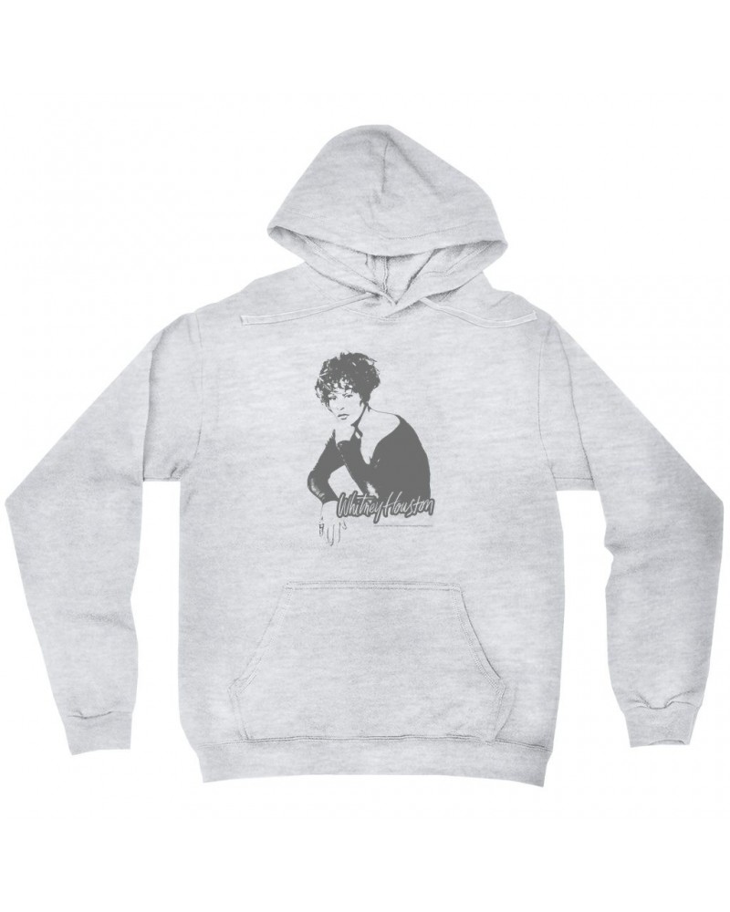 Whitney Houston Hoodie | 1990 Photo In Shadow Design Hoodie $4.72 Sweatshirts