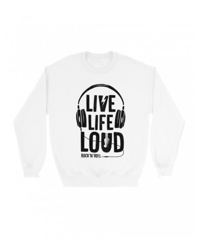 Music Life Sweatshirt | Live Life Loud Sweatshirt $15.97 Sweatshirts