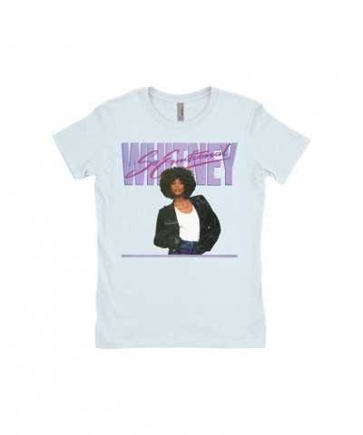 Whitney Houston Ladies' Boyfriend T-Shirt | So Emotional Album Cover Design Distressed Shirt $6.57 Shirts