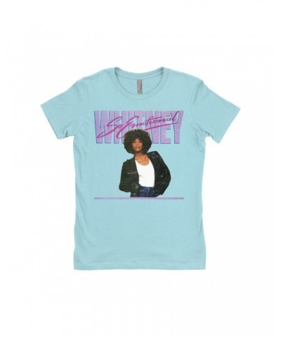 Whitney Houston Ladies' Boyfriend T-Shirt | So Emotional Album Cover Design Distressed Shirt $6.57 Shirts