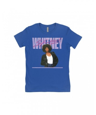 Whitney Houston Ladies' Boyfriend T-Shirt | So Emotional Album Cover Design Distressed Shirt $6.57 Shirts