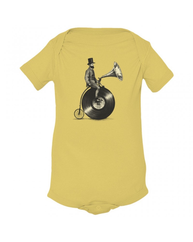 Music Life Baby Onesie | Riding The Gramophone Onesie $5.28 Kids